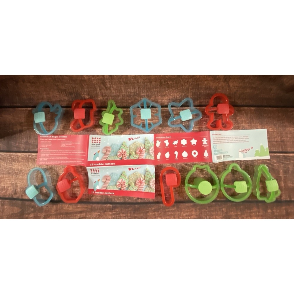 Sweet Creations Plastic Holiday Cookie Cutters With Soft Grip by Good Cook 12-Ct